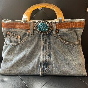 One of a kind Denim Jean bag
